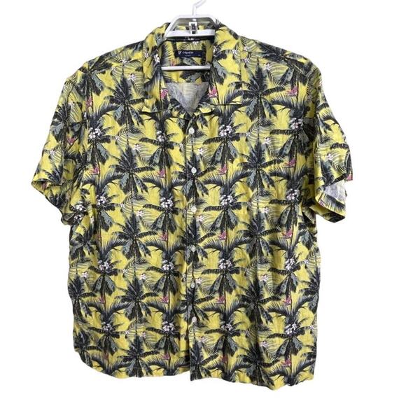 Cremieux Classics Aloha Linen Men's Size XXL Yellow Green Palm Trees‎ - Picture 1 of 8